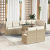 vidaXL Set Divano da Giardino 9 pcs Beige e Crema polyrattan