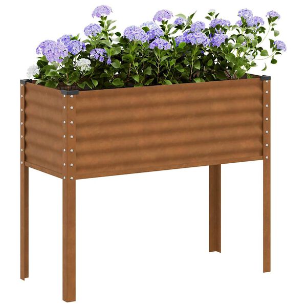vidaXL Fioriera da giardino 100x45x90 cm in acciaio corten