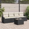 vidaXL Set di divani con cuscino 5 pcs Nero e Crema polyrattan