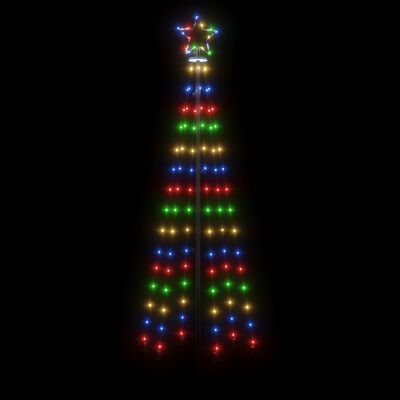 vidaXL Albero di Natale a Cono Colorato 108 LED 70x180 cm
