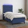 vidaXL Letto a Molle con Materasso e LED Blu 100x200cm in Tessuto