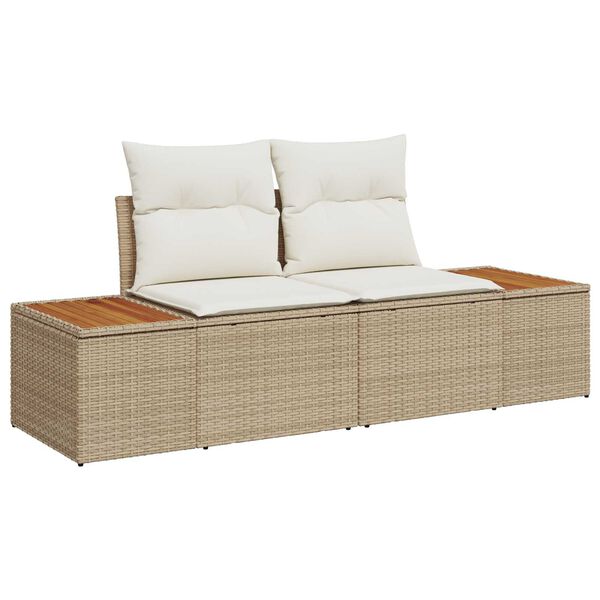 vidaXL Set Divano da Giardino 8 pcs Beige polyrattan
