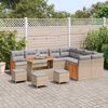 vidaXL Set Divano da Giardino con cuscino 13 pcs beige e grigio chiaro