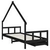 vidaXL Giroletto per Bambini con Cassetti Nero 90x190 cm Massello Pino
