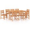 vidaXL Set da Pranzo per Giardino 9 pz in Legno Massello di Teak