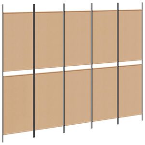 vidaXL Pannello divisorio a 5 parti Beige 250 x 200 cm Tessuto