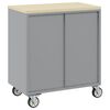 vidaXL Mobile da lavoro con ruota 2 pcs Rosso e Grigio 75 x 45 x 85 cm