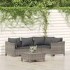 vidaXL Set Divani da Giardino 5 pz con Cuscini in Polyrattan Grigio