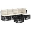 vidaXL Set Divano da Giardino 6 pz Nero polyrattan