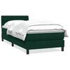 vidaXL Giroletto a Molle con Materasso Verde Scuro 100x220 cm Velluto