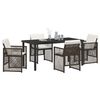 vidaXL Set da Pranzo per Giardino 5 pcs Marrone polyrattan