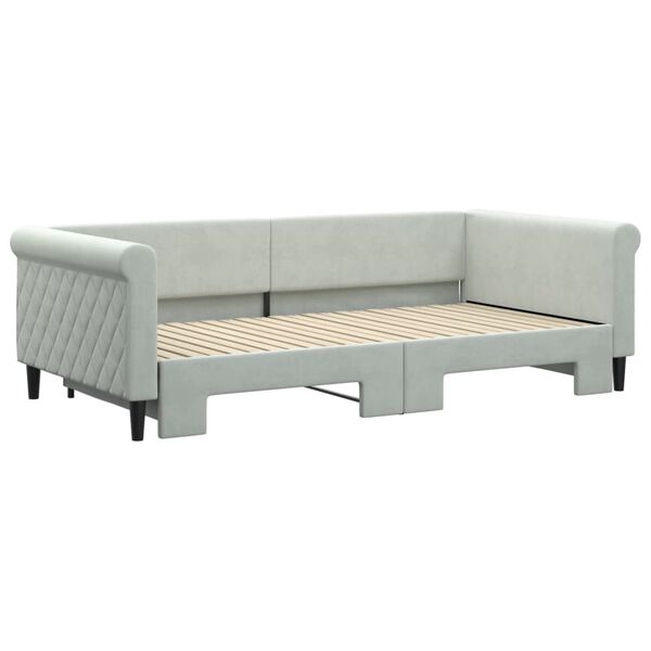 vidaXL Divano Letto con Letto Estraibile Grigio Chiaro 100x200 Velluto