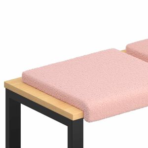 vidaXL Cuscino per panchina 4 pz Tessuto Sherpa Rosa Profondit&agrave; 35 cm