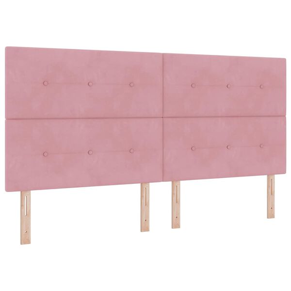 vidaXL Letto a molle con materasso Rosa 200 x 200 cm Velluto