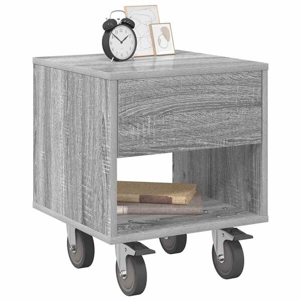 vidaXL Comodino Grigio Sonoma 40,5 x 40 x 48 cm Legno multistrato
