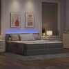 vidaXL Letto con luci a strisce a LED Talpa 180 x 200 cm Tessuto