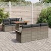 vidaXL Set Divano da Giardino 7 pcs Grigio Poly Rattan