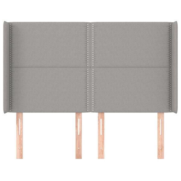 vidaXL Testiera ad Orecchio Grigio Chiaro 147x16x118/128 cm in Tessuto