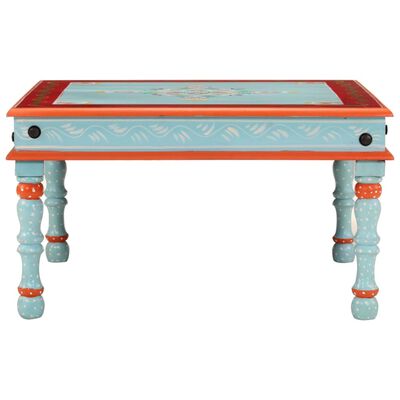 vidaXL Tavolino Salotto Blu Dipinto a Mano in Legno Massello di Mango