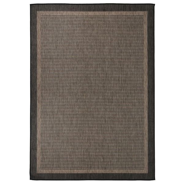 vidaXL Tappeto da Esterni a Tessitura Piatta 140x200 cm Marrone Scuro