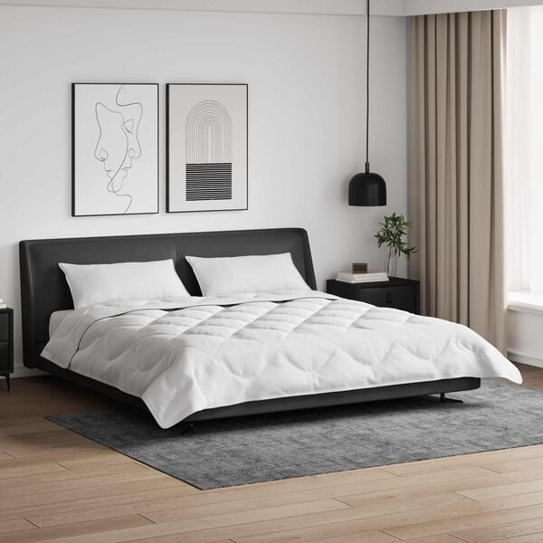 vidaXL Piumone con cuscino 3 pcs Bianco Microfibra