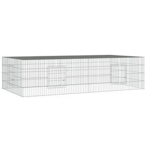 vidaXL Conigliera con 2 Pannelli 220x110x55 cm Ferro Zincato
