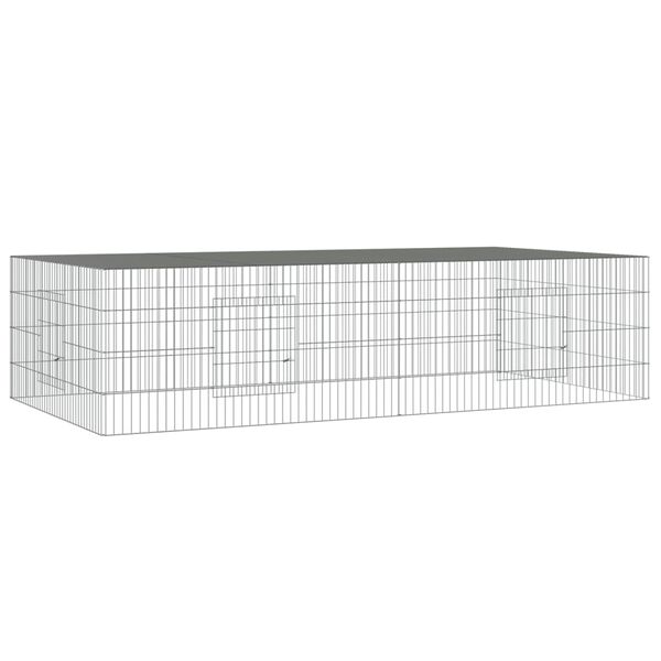 vidaXL Conigliera con 2 Pannelli 220x110x55 cm Ferro Zincato