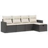 vidaXL Set Divani da Giardino 5 pz con Cuscini in Polyrattan Nero