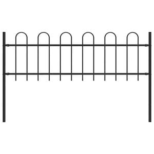 vidaXL Recinzione Giardino con Punta Tonda in Acciaio 1,8 m Nera