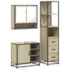vidaXL Set Mobili da Bagno 3 pz Rovere Sonoma in Legno Multistrato