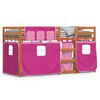 vidaXL Letto a Castello senza Materasso Marrone e Rosa 90x200 cm Legno Massello di Pino