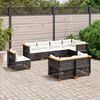 vidaXL Set Divani da Giardino con Cuscini 8 pz Nero in Polyrattan