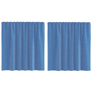 vidaXL Tende in Voile con Tasche per Aste 2 pz Blu Reale