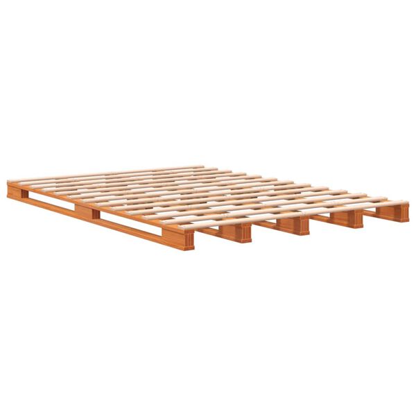 vidaXL Letto Pallet Marrone Cera 140x200 cm in Legno Massello di Pino