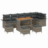 vidaXL Set Divano da Giardino 10 pz Grigio polyrattan