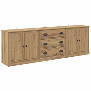 vidaXL Sideboards 3 pcs Rovere artigianale 70 x 35,5 x 67,5 cm