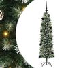 vidaXL Albero di Natale Artificiale Sottile Verde e Bianco 150 cm