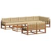 vidaXL Set di divani da esterno con cuscino 9 pcs Naturale e Beige
