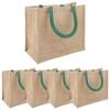 vidaXL Borse in juta 5 Naturale e Verde 26 x 22 x 14 cm