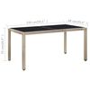 vidaXL Set da Pranzo da Giardino 7 pz con Cuscini in Polyrattan Beige