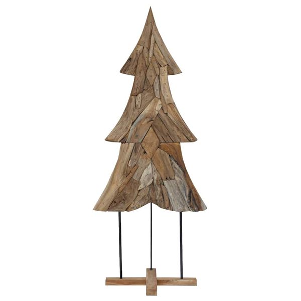 vidaXL Albero di Natale Marrone 180 cm Legno massello di teak