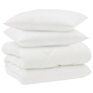 vidaXL Duvet Invernale con cuscino 3 pcs Bianco Microfibra