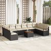 vidaXL Set Divano da Giardino 11 pcs Nero e Crema polyrattan