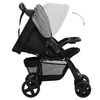 vidaXL Passeggino 3 in 1 Grigio Chiaro e Nero in Acciaio