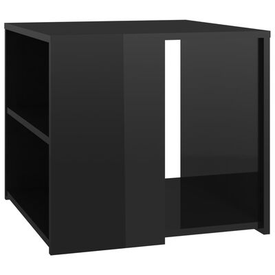 vidaXL Tavolino Nero Lucido 50x50x45 cm in Legno Multistrato