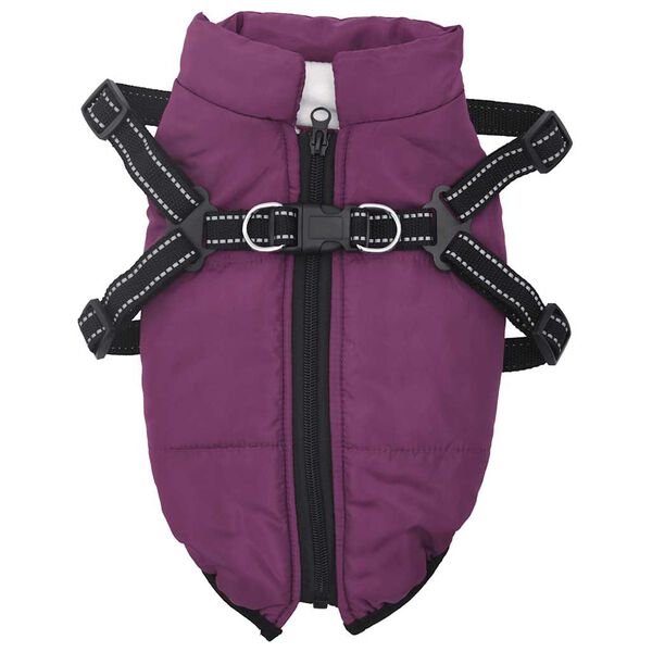vidaXL Cappotto Cani Imbracatura Impermeabile Riflettente Viola L28