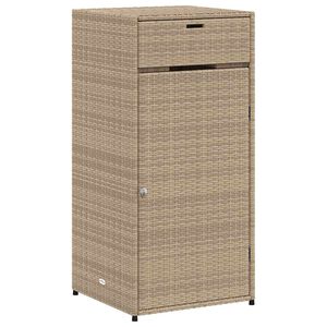 vidaXL Armadietto Portaoggetti Giardino Beige 55x55x111cm Polyrattan