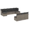 vidaXL Set Divano da Giardino 10 pz con Cuscini Grigio in Polyrattan