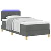 vidaXL Letto a Sorgente LED con led Grigio scuro 100 x 200 cm Tessuto