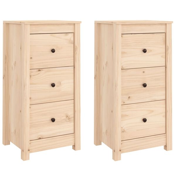 vidaXL Credenze 2 pz 40x35x80 cm in Legno Massello di Pino